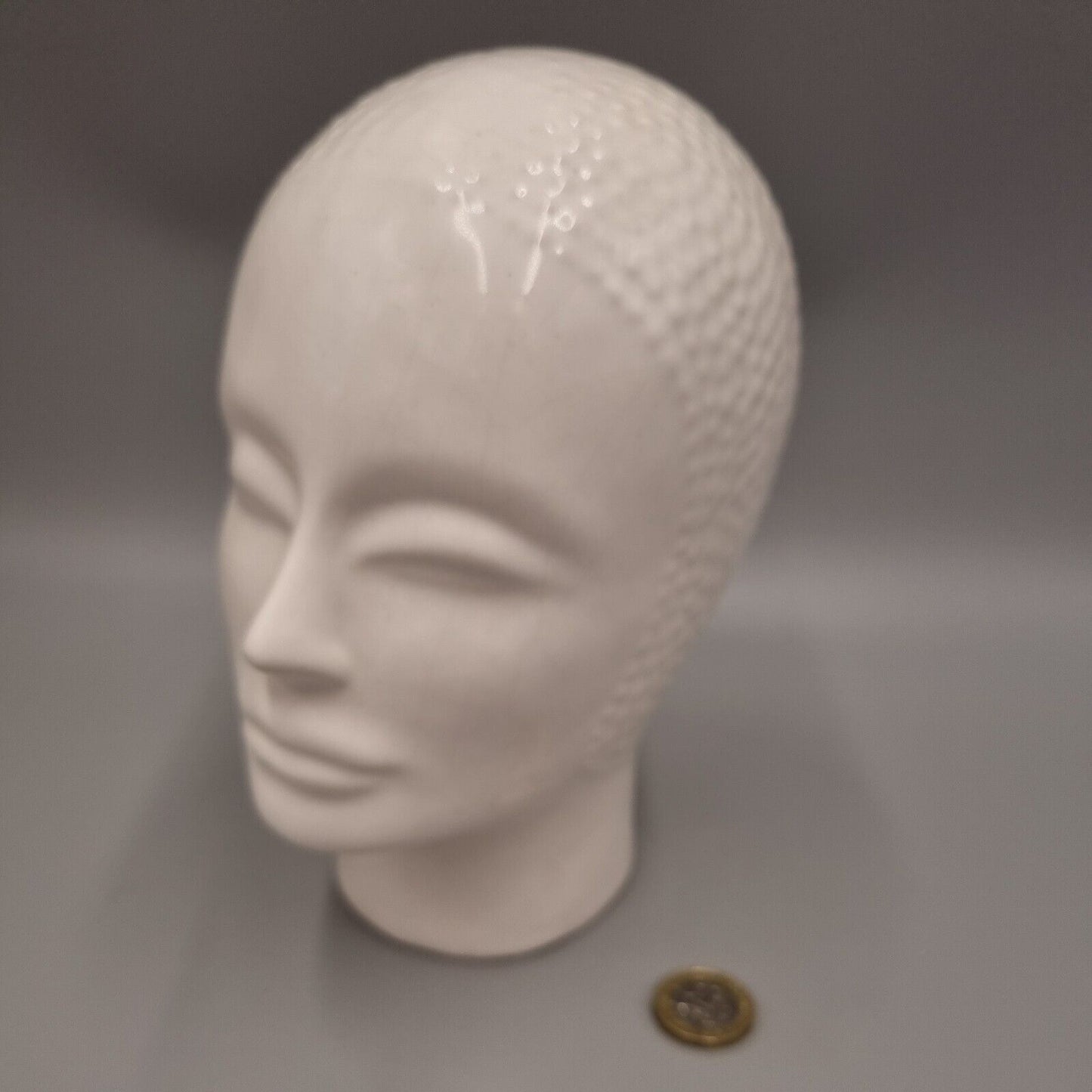 Small Vintage Ceramic Head of a Female Sculpture Shop Display, Japanese. White.