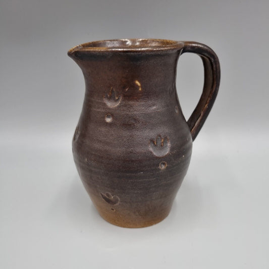 A Vintage Studio Pottery jug By 'D A Hill', Small, Impressed Floret Decoration.