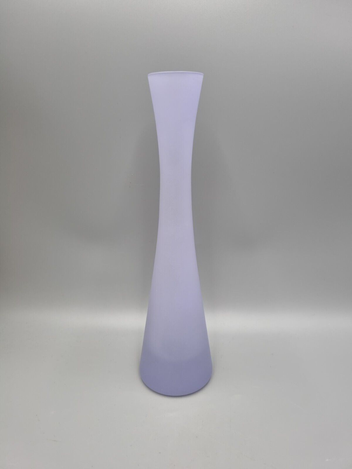 A LSA International Tall Glass Single Stem Vase Opaque Purple Colouring