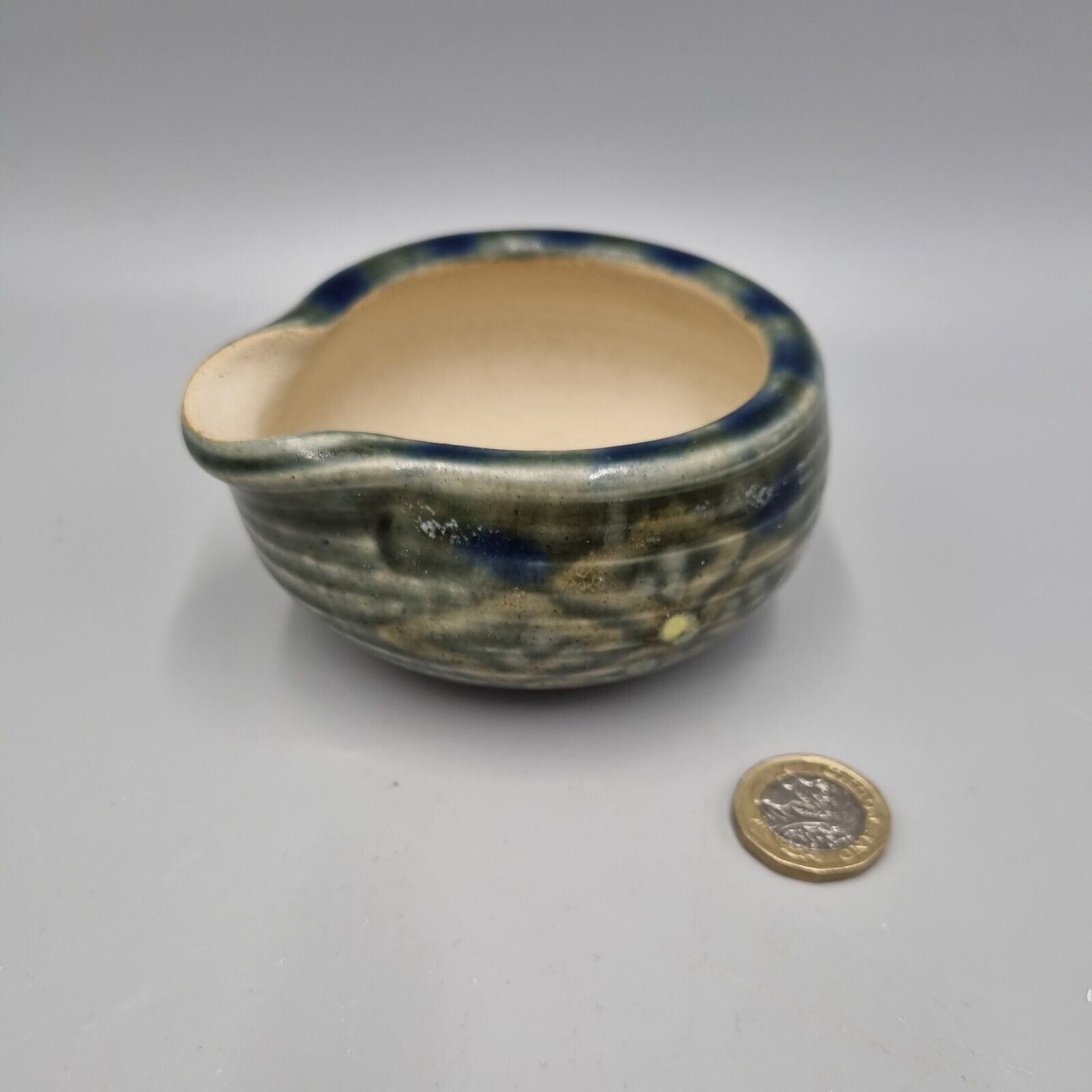 A Glazed Studio Pottery Pouring Bowl Impressed Makers Marks To Base, VGC.