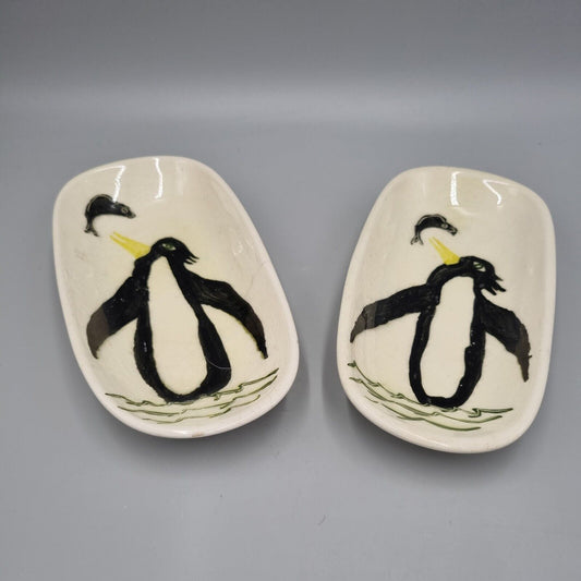 A Pair Of Vintage Studio Pottery Dishes By Ventnor, Isle Of Wight, Ian Saul.