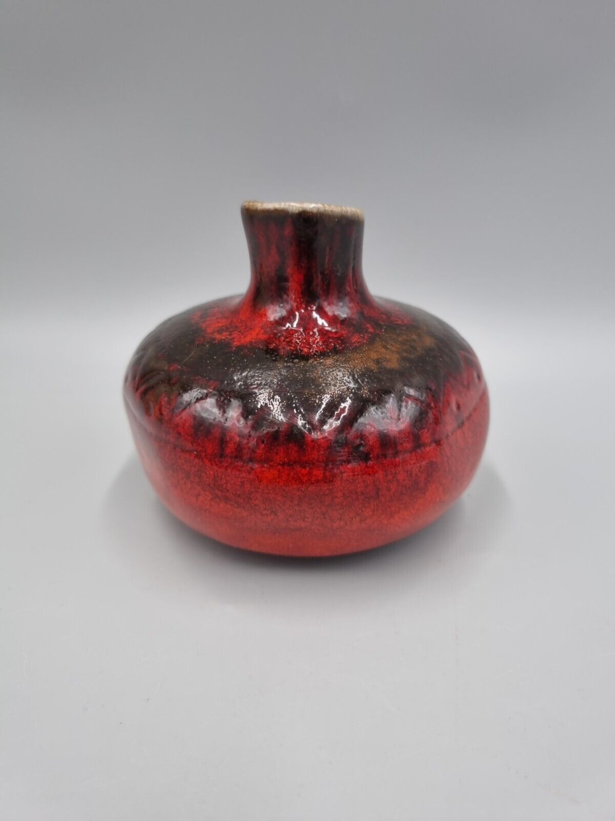 A Studio Pottery Squat Posy / Bud Vase By Estriceram, Canada, Jacques Garnier.