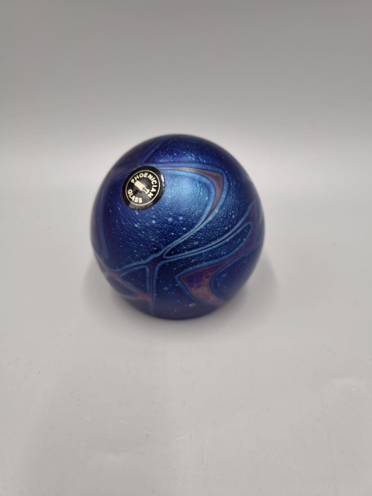 A Phoenician Art Glass Malta Paperweight Sphere Shaped, Signed To Base.