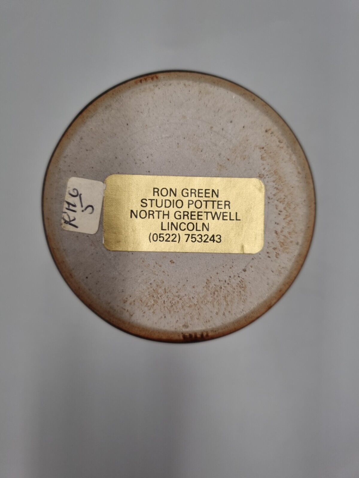 A Vintage Ron Green Studio Pottery Vase, Impressed & Labelled.