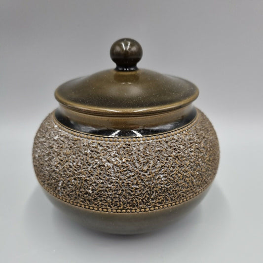 A Lidded Studio Pottery Small Urn / Pot, Green. Very Good Condition.