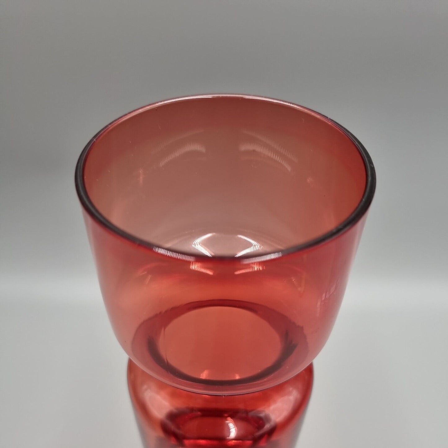 A Svensk Studio Art Glass Red Waisted Vase Designed By Bo Borgstrom, MCM.