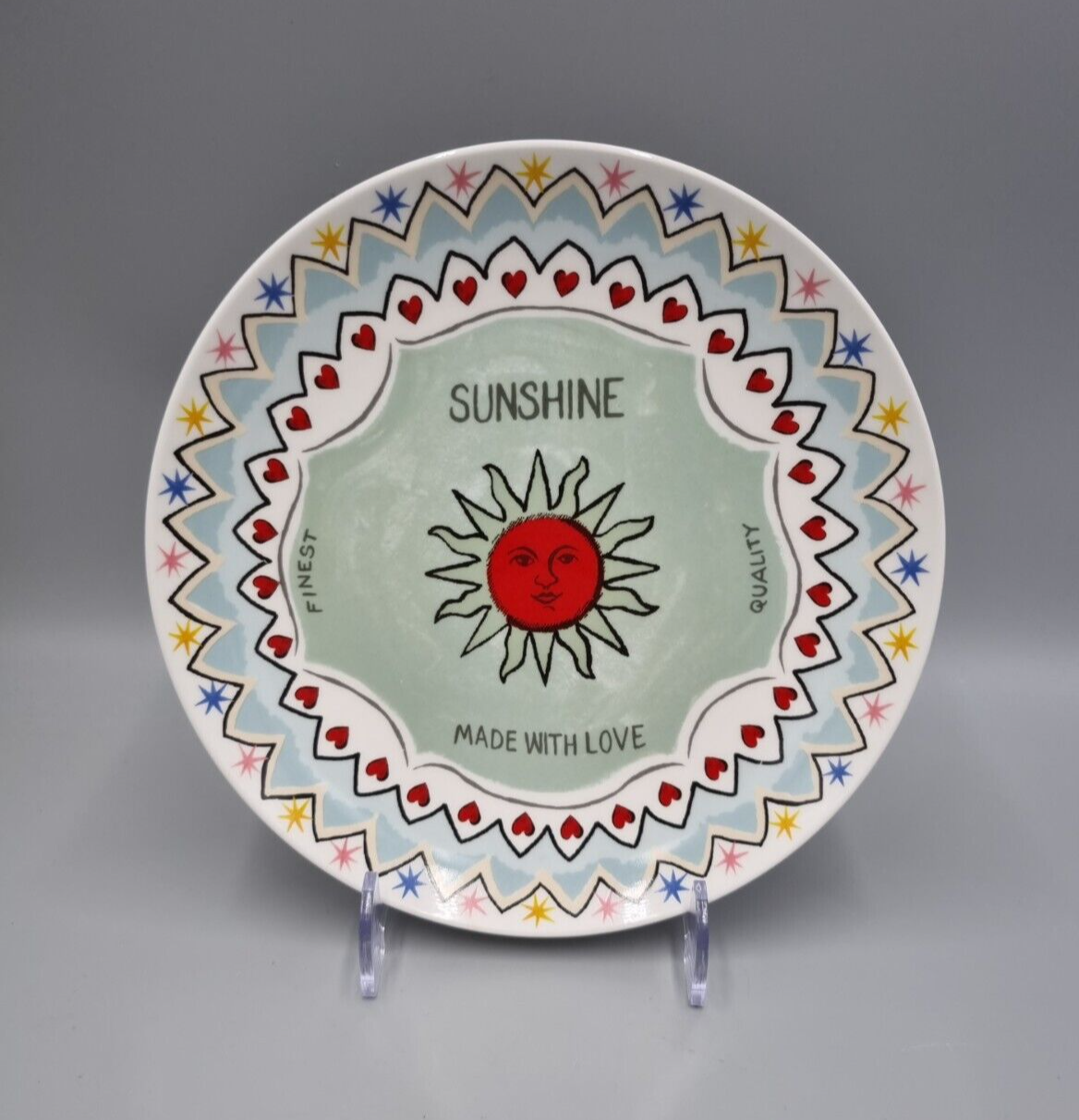 A Studio Ceramic Plate Designed By Cath Kidston, Brave Soul Range, 'Sunshine'.