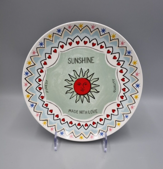 A Studio Ceramic Plate Designed By Cath Kidston, Brave Soul Range, 'Sunshine'.