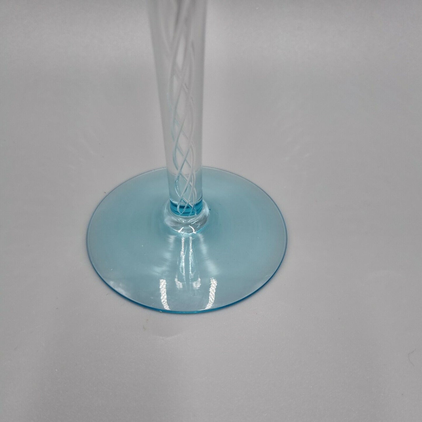 Stuart 'Iona' Air-Twist Ariel Light Blue Glass Cordial / Wine Glass. VGC