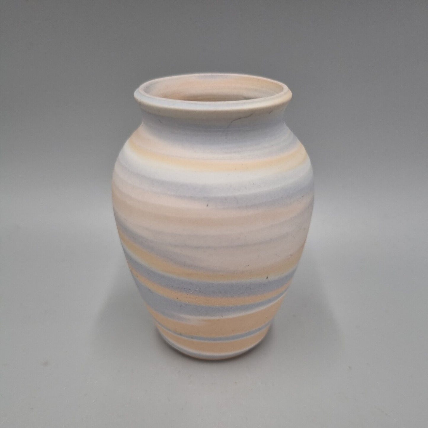 Pale Blue And Orange POG Studio Pottery Inverted Baluster Bud / Posy Vase, VGC.