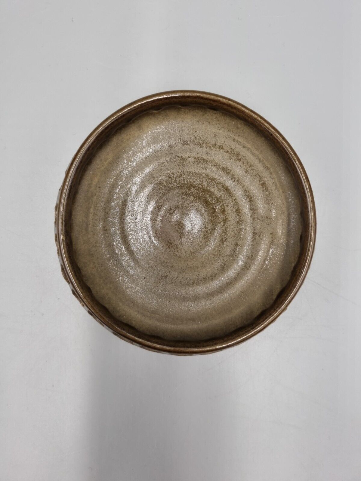 A  Studio Pottery Pierced Shallow Bowl, Impressed Flower Mark.