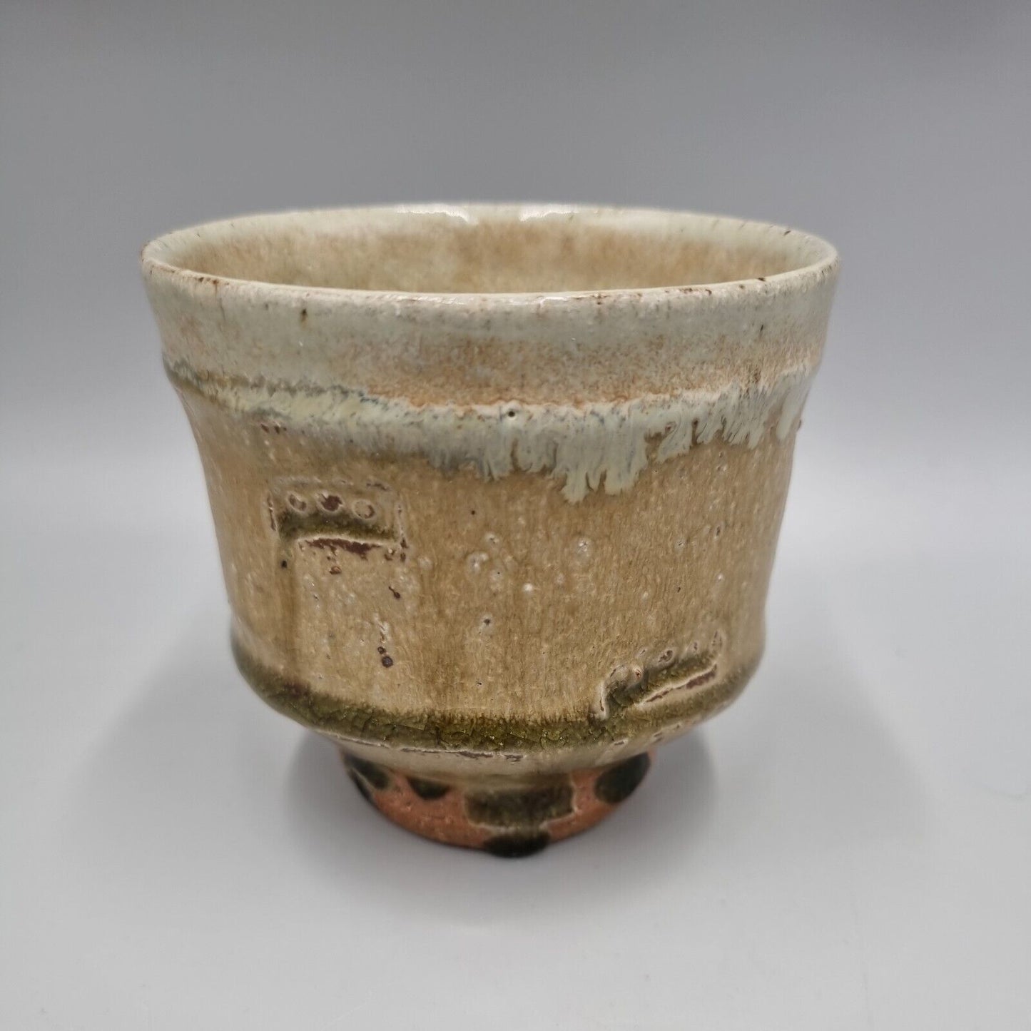 A Phil Rogers Studio Pottery Footed Teacup, Yunemi, Chawen, VGC.