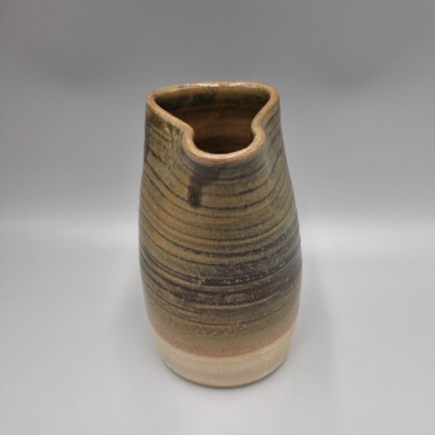 A Jeremy Leach Studio Pottery Moorlands, Devon, Green Glaze Jug, 6 inch. VGC.