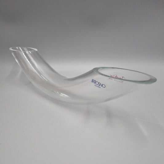 A KROSNO (Poland) Clear Large  Art Glass Vase, Curved form. VGC.