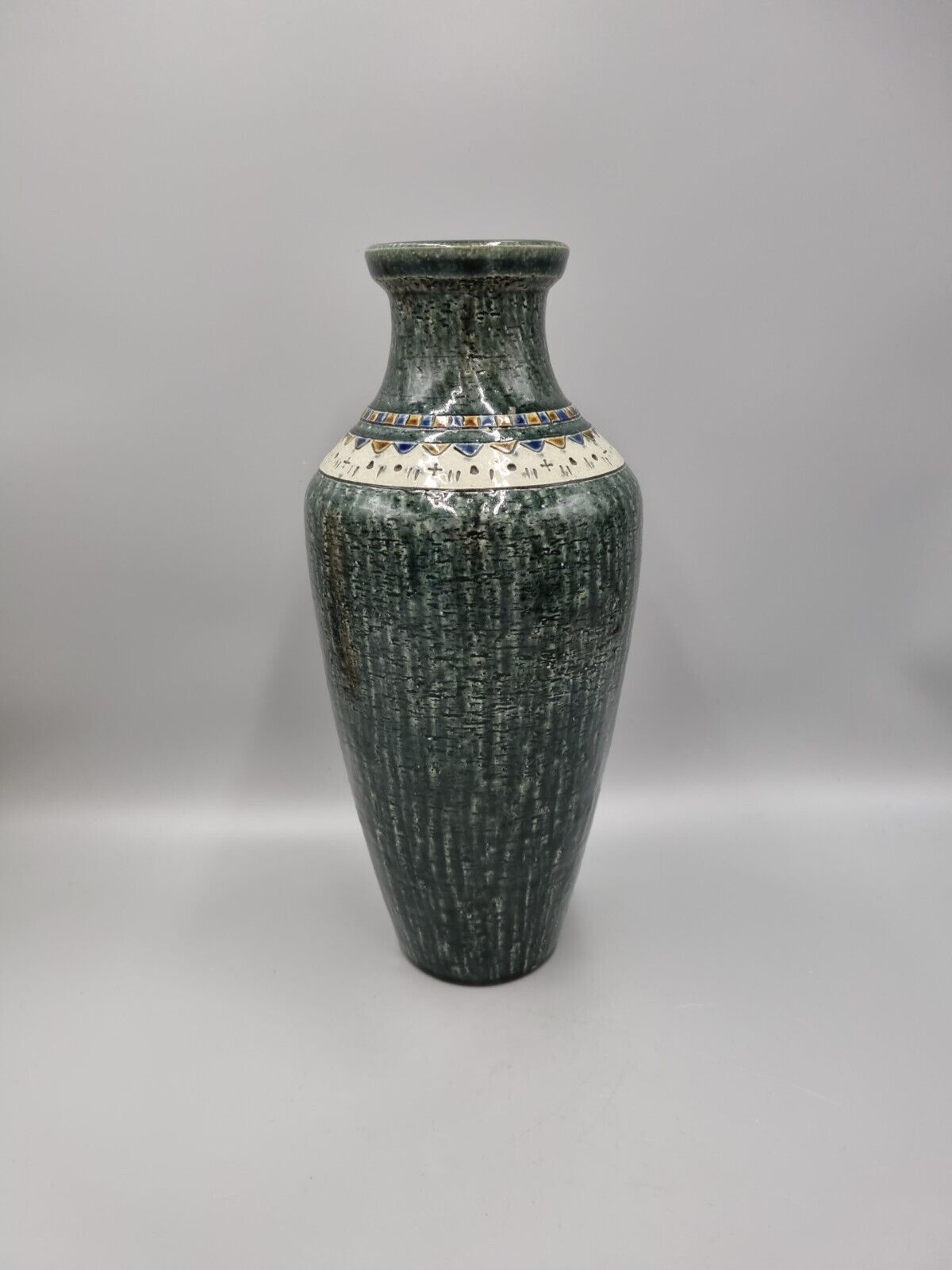 A Yngve Blixt for Hoganas Swedish MCM Ceramic Vase, Signed, H-33cm.