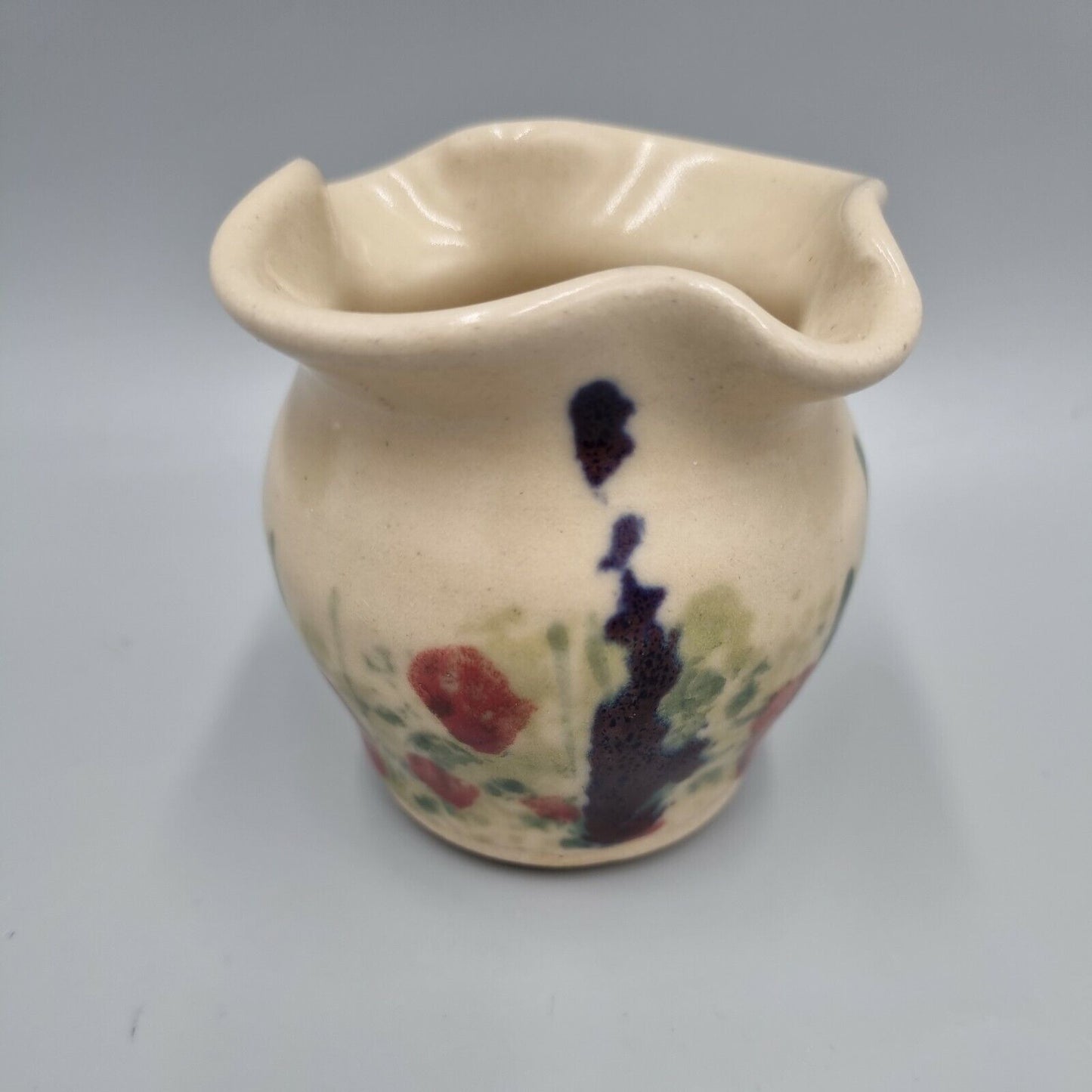 A Small Two Spout Jug, Signed To Base 'Bally????', Floral, Very Good Condition.