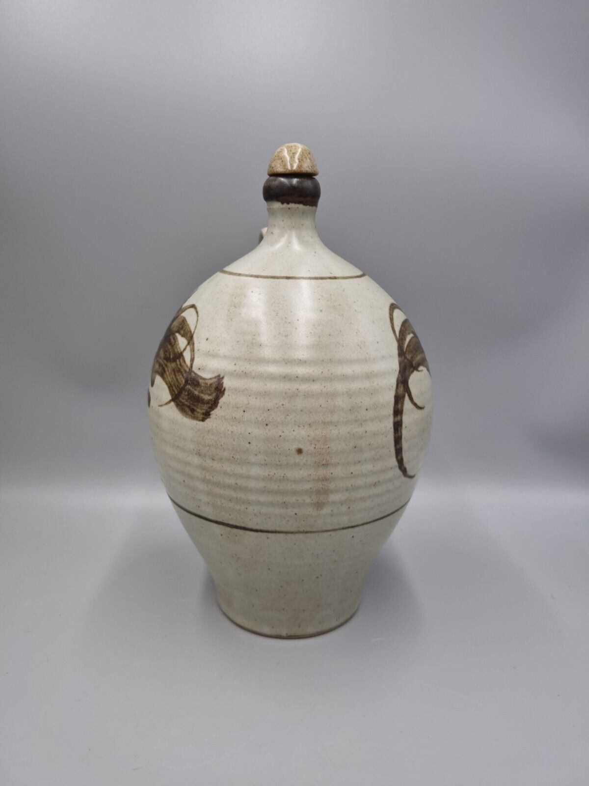 A Studio Pottery Stoneware Flagon, Impressed Makers Mark To Base. Screw Top.