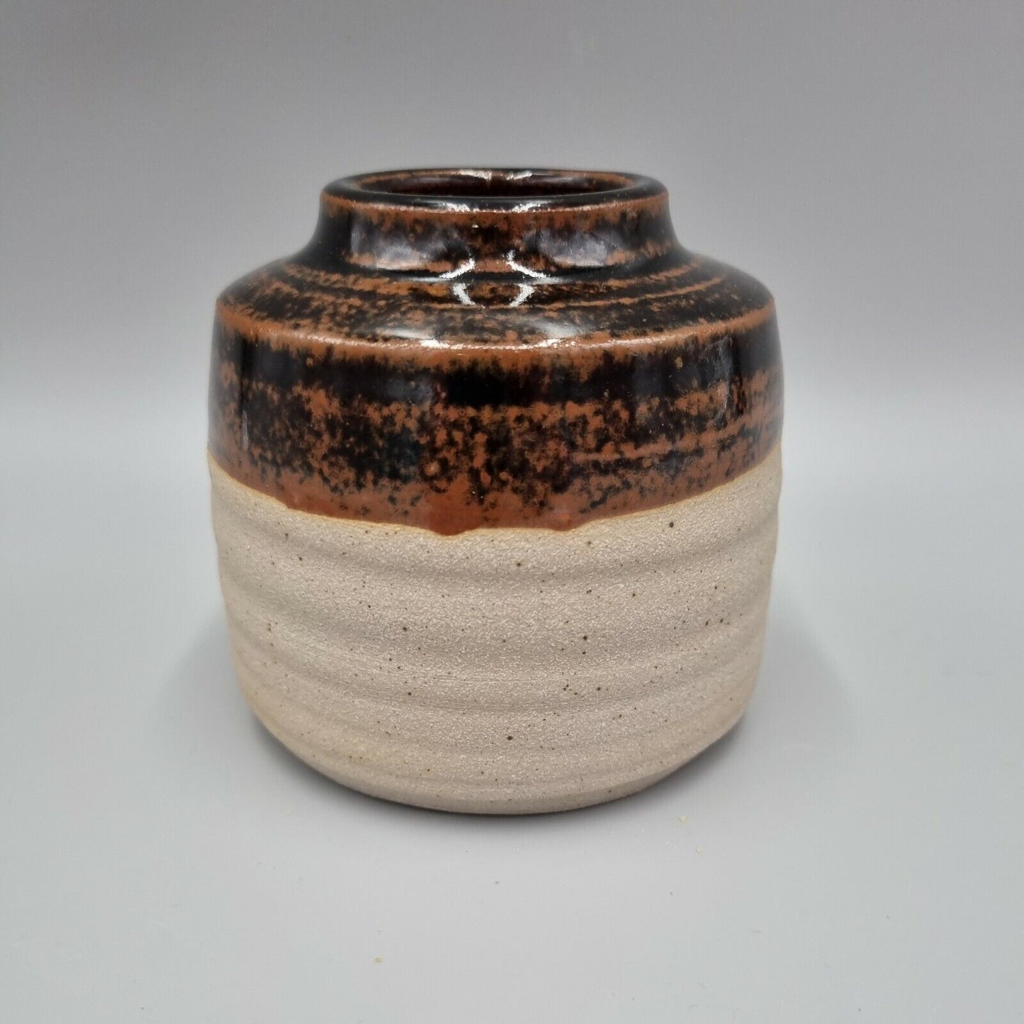 A Colin Pearson, Studio Pottery, Semi Glaze Vase, VG, Tenmoku, Makers Mark.