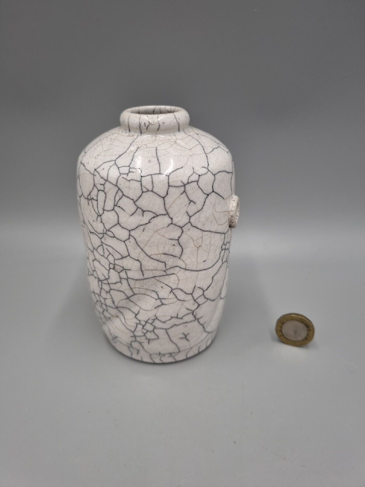 A Raku Studio Pottery Bottle Vase By John Fraser, Ouseburn Pottery, Newcastle.