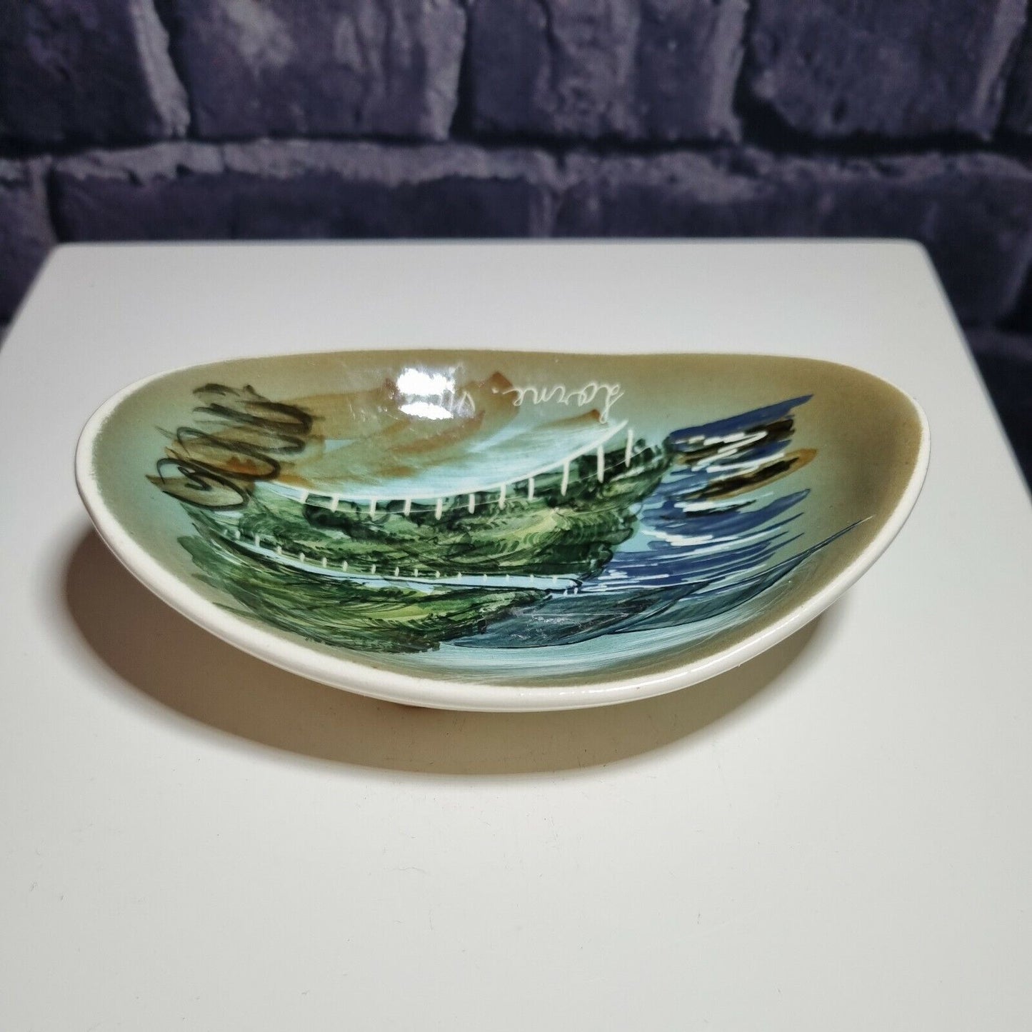 Studio Anna, Australian Pottery dish - vintage, hand painted, Lorne, Vic.design.