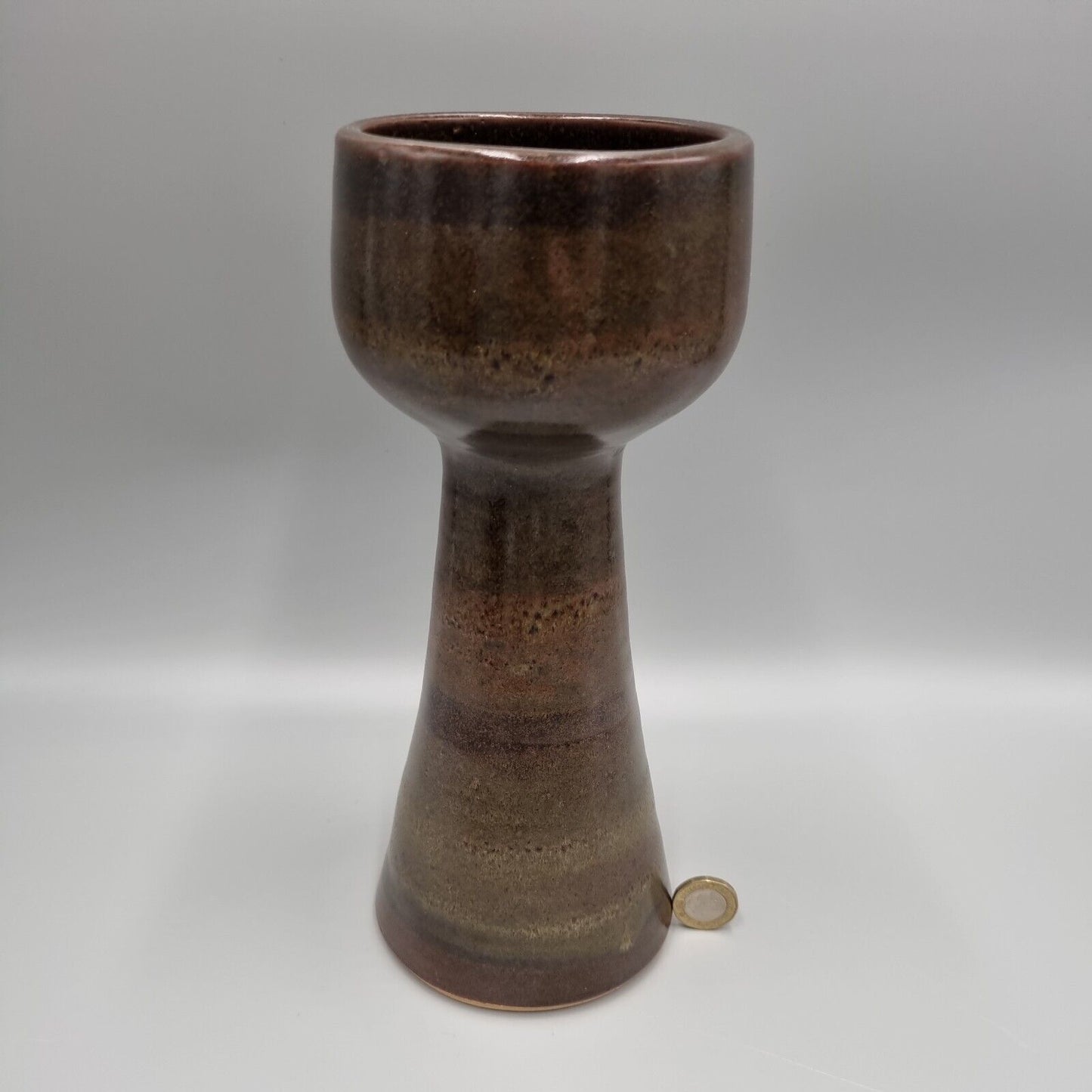 A Tall Totem Jersey Pottery Candlestick Holder, VGC.