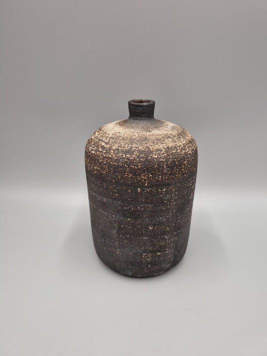 A Studio Pottery Squat Cylinder Vase, Distressed Look.