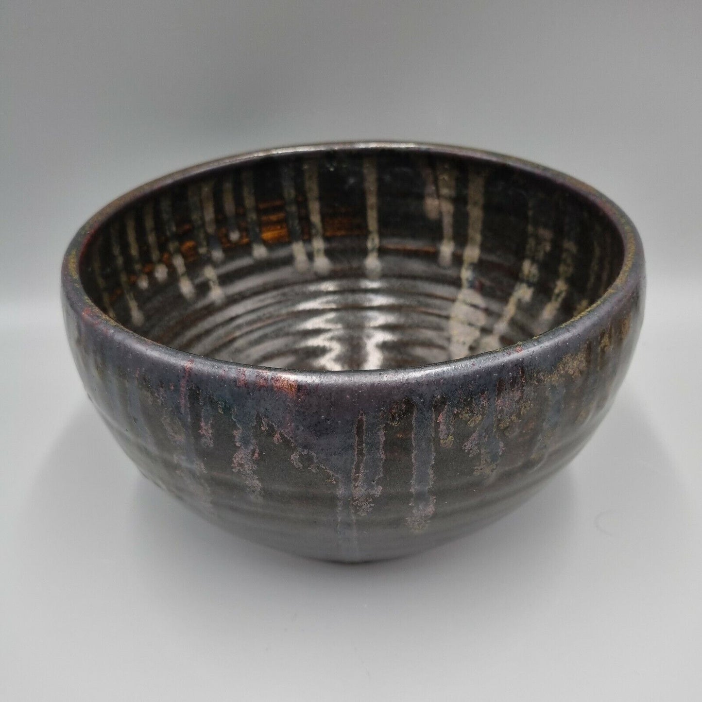 A Large Studio Pottery Drip Glaze Bowl, Unmarked, VGC.