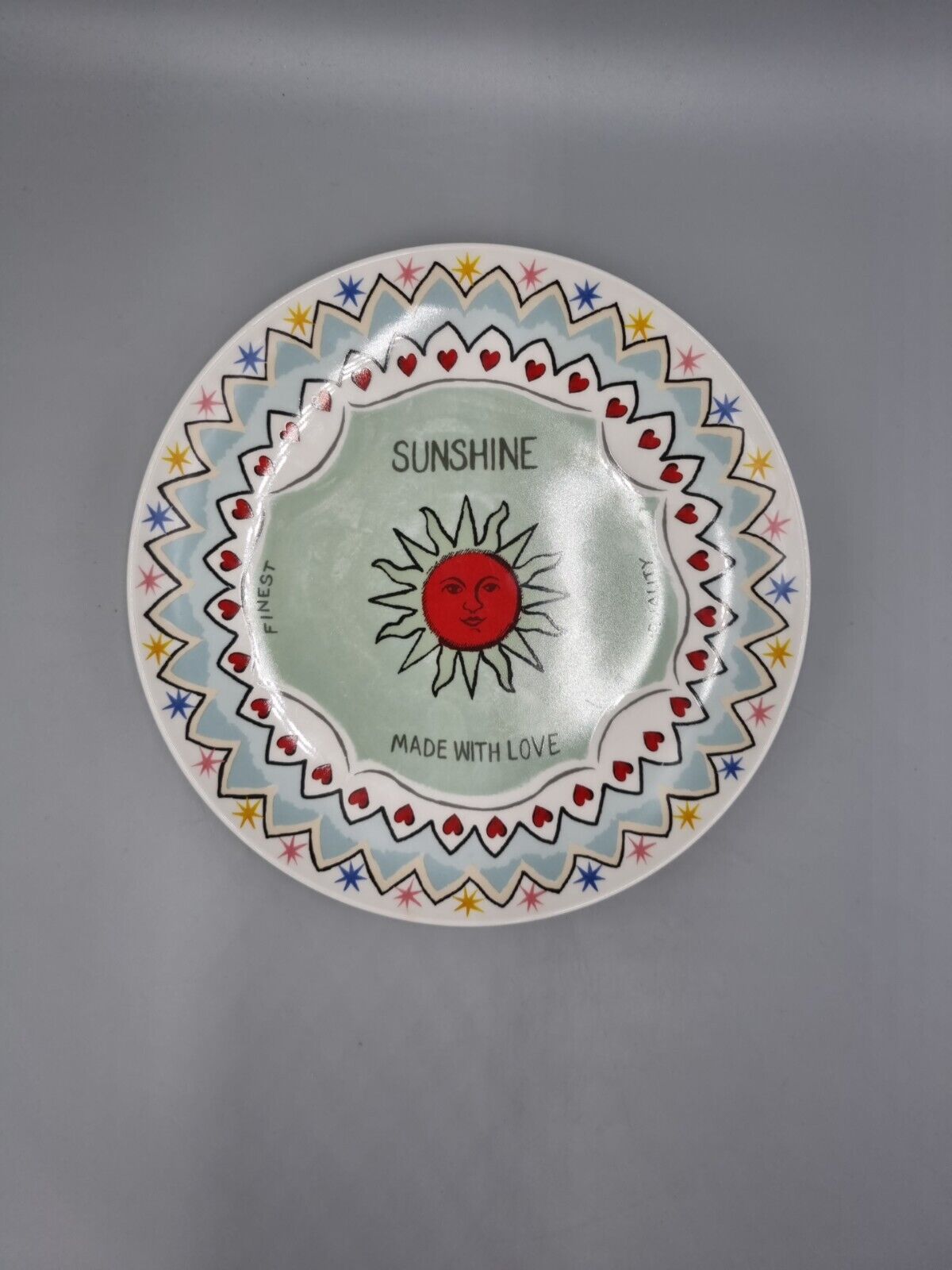 A Studio Ceramic Plate Designed By Cath Kidston, Brave Soul Range, 'Sunshine'.