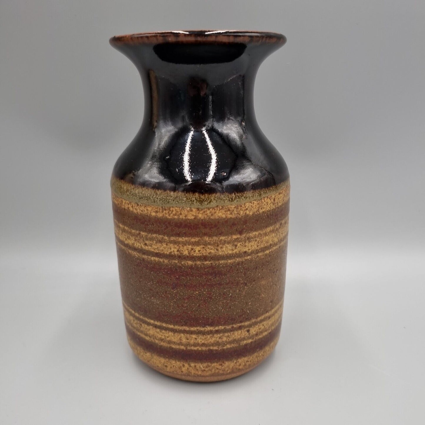 A Peter Lane Studio Pottery Cylinder Vase, Incised Signature, VGC.