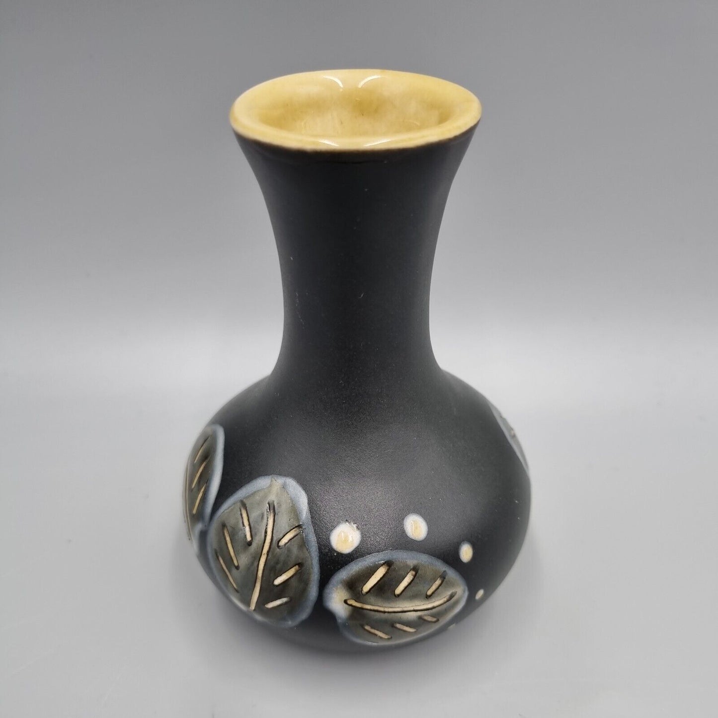 A Studio Pottery Vase, Moorecroft Style, Leaf Motif decoration, Makers mark