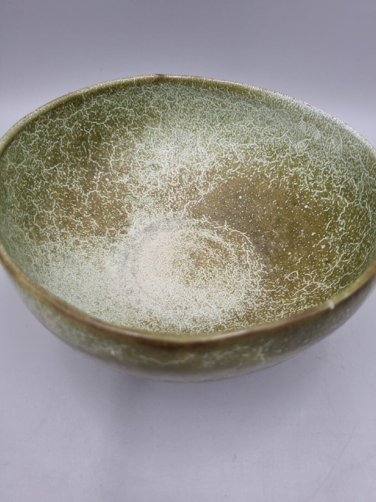 A Vintage Studio Pottery Green Bowl By S Meade