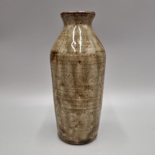 A Small Studio Pottery Bottle / Cylinder Vase, Marked to Base 'C_',?  VGC.