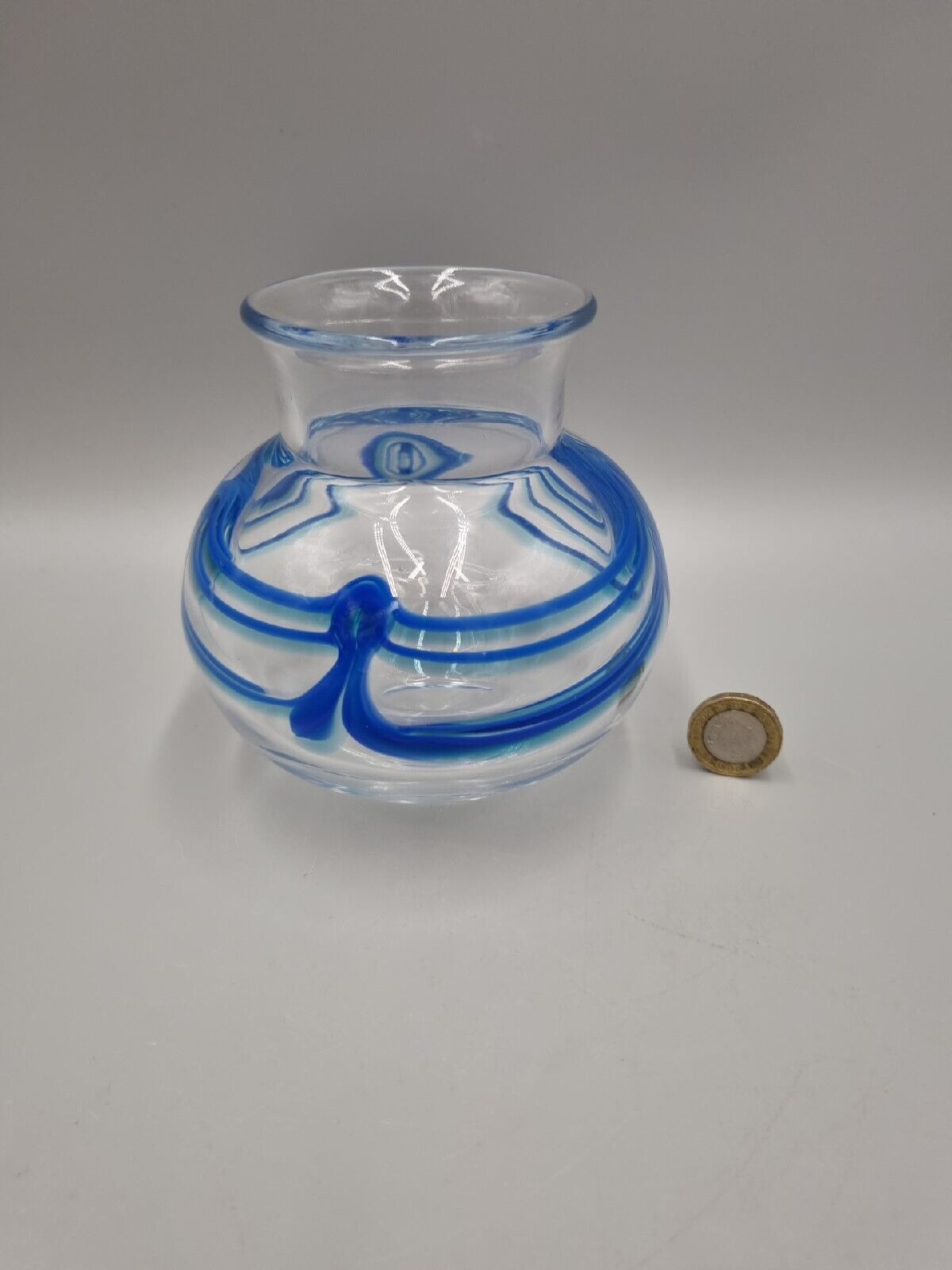 A Studio Glass Bulb Vase By Ingegard Raman For Johanstors, Sweden.