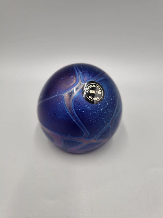 A Phoenician Art Glass Malta Paperweight Sphere Shaped, Signed To Base.