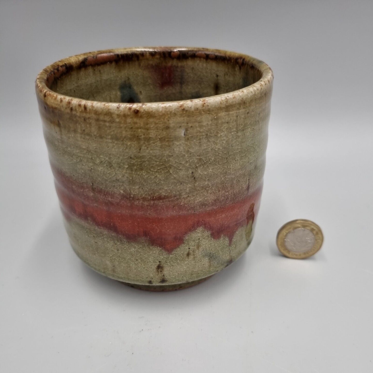 A Footed Stoneware Studio Pottery Teacup By Keith Smith, Otterton Pottery, VGC.