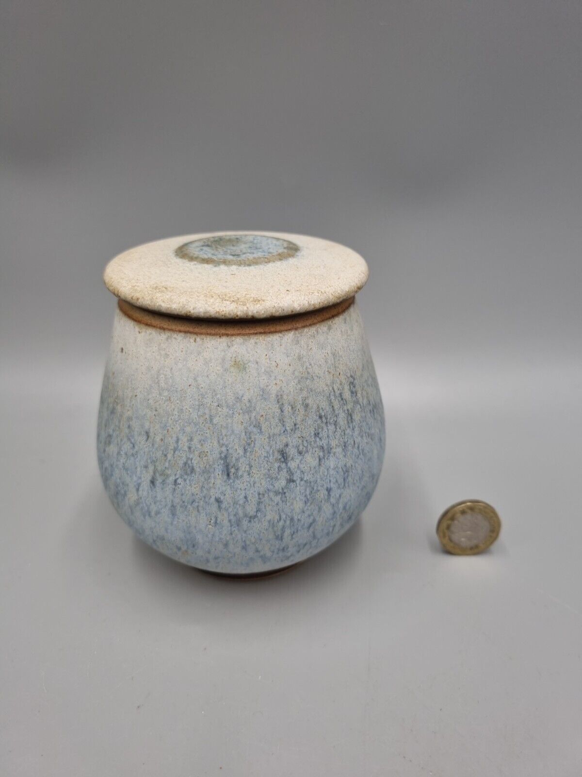 A Vintage Studio Pottery Stoneware Footed And Lidded Vessel / Urn.