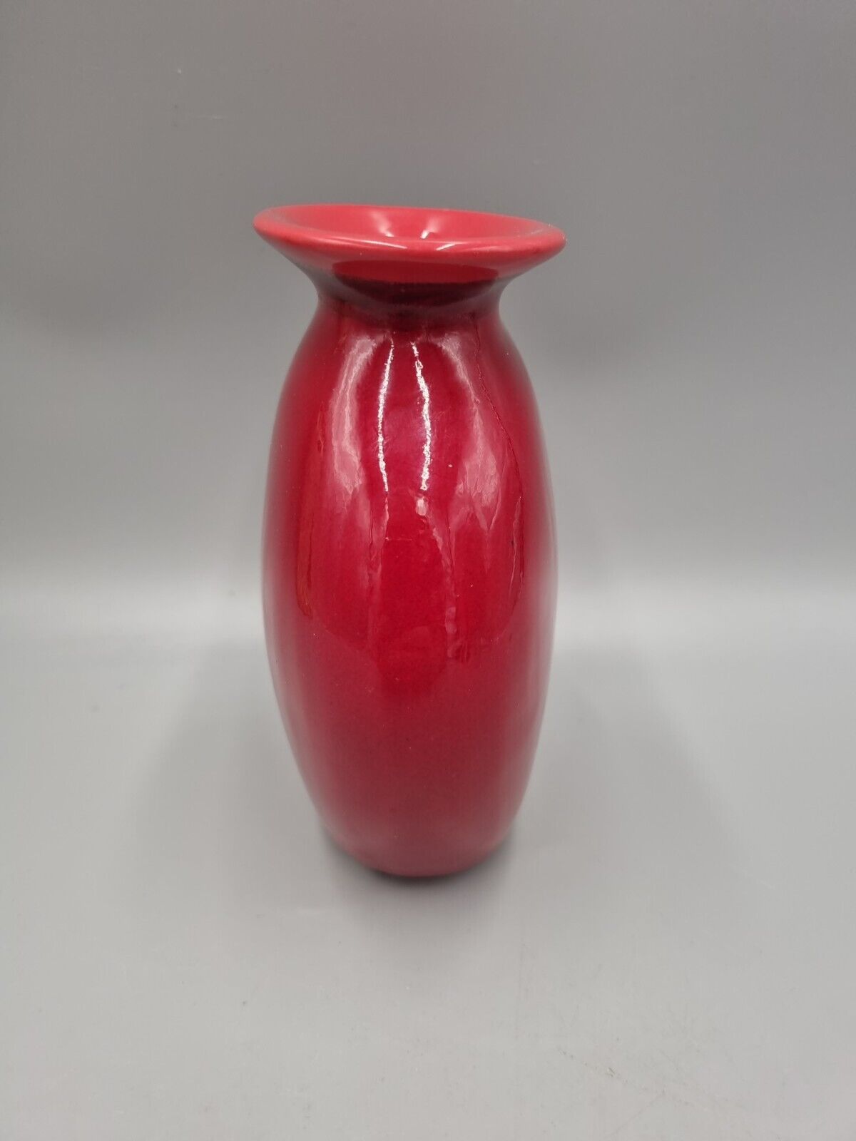 A Vintage Studio Pottery Red Ovoid Vase By Barbara Eigen, US Potter.