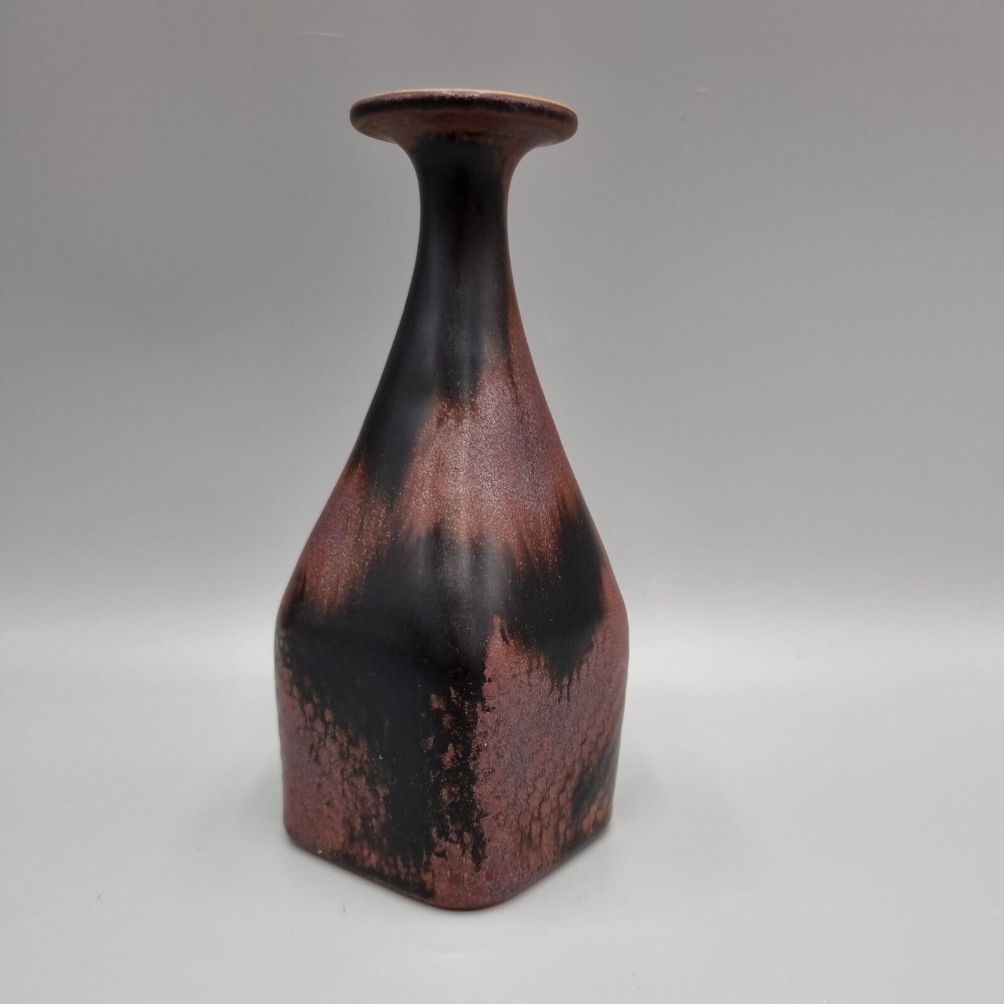 Unique Stoneware Vase By Stig Lindberg For Gustavsberg, ~1969, Tenmoku Glaze.