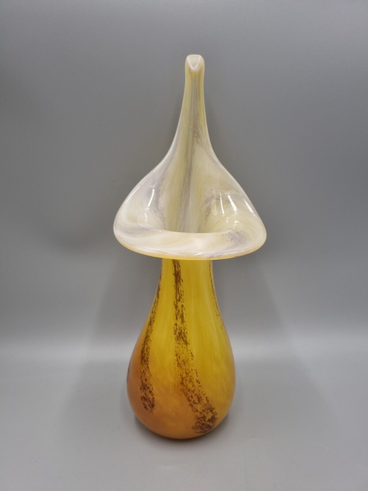 Alum Bay, Isle of Wight, Jack in the Pulpit Studio Art Glass Vase. H - 29cm.