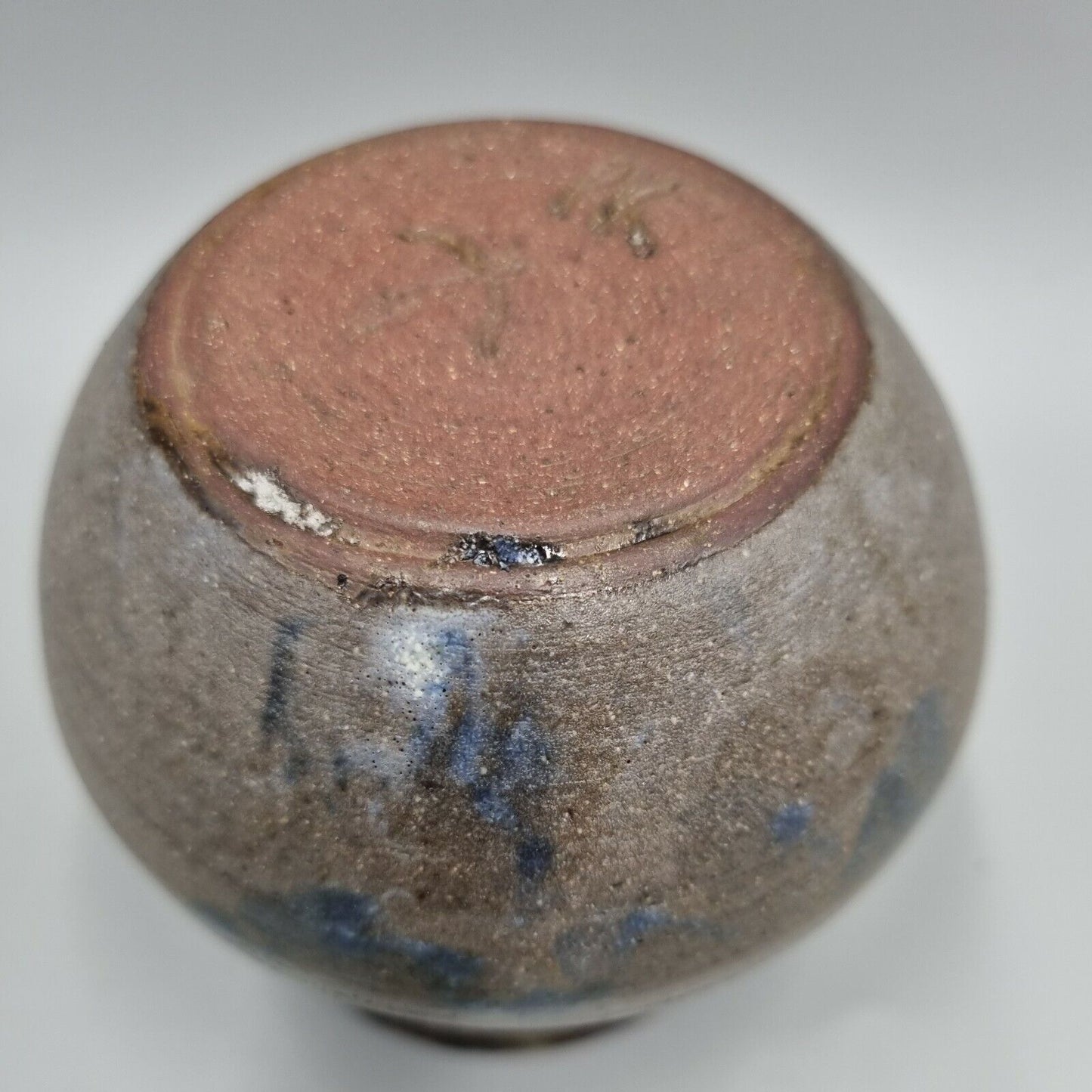 Small Studio Pottery Waisted Posy Vase, Incised Makers Mark 'PK'.