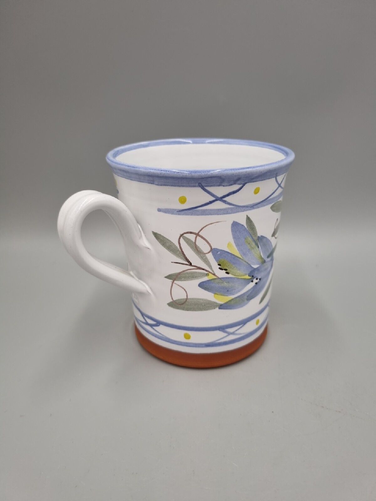 A Large Studio Pottery Mug, Hand Painted, Makers Mark.