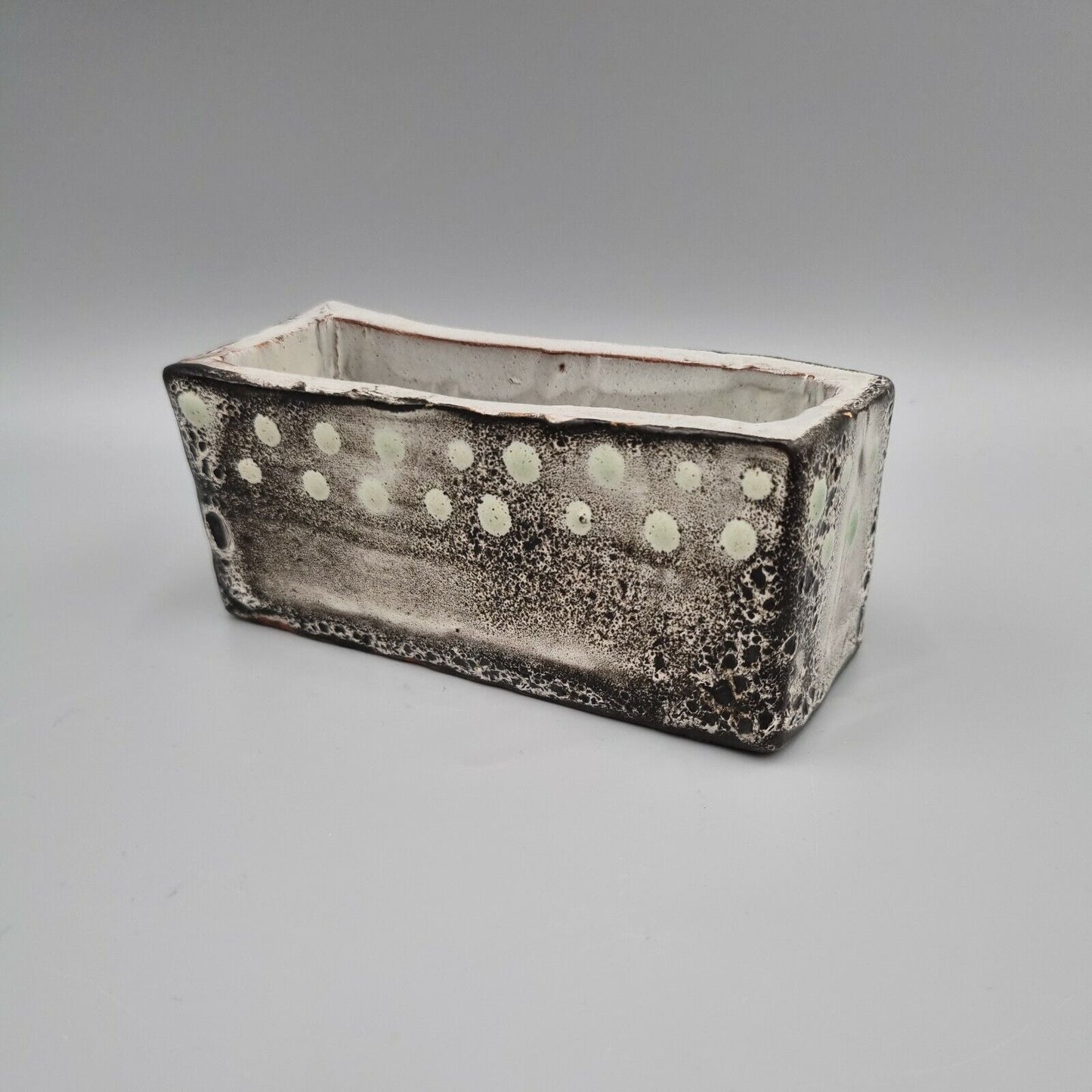 A Pottery Slab Vase, Rectangular Abstract Decoration. VGC.