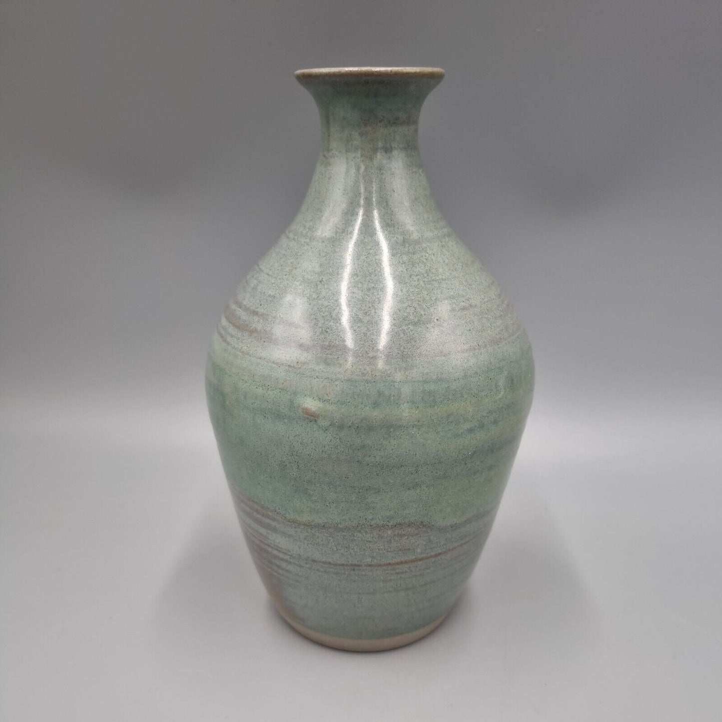 A Glazed Stoneware Studio Pottery Baluster Vase, Incised To Base.