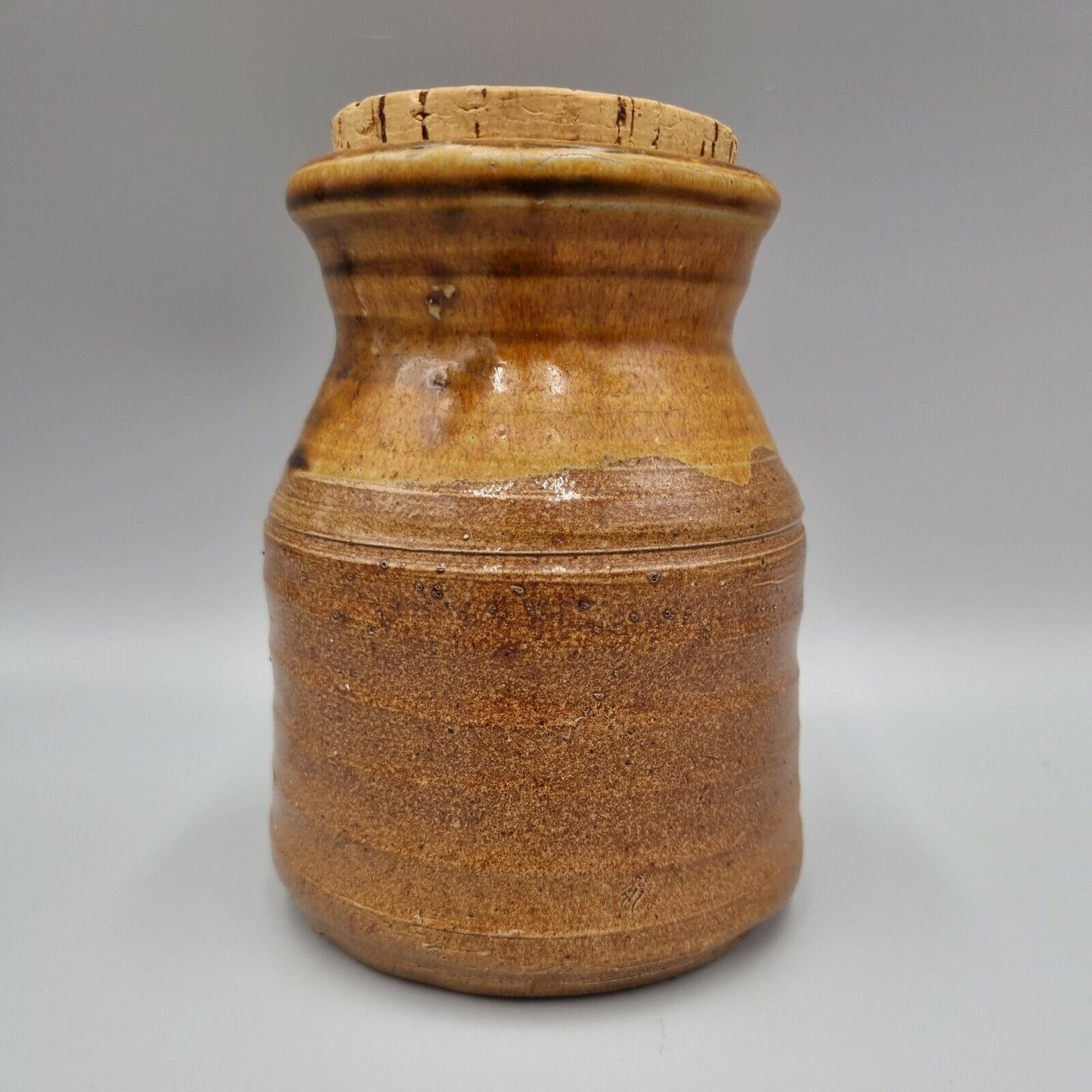 An Anthony Morris Studio Pottery Stoneware Storage Jar (corked). Signed. VGC.