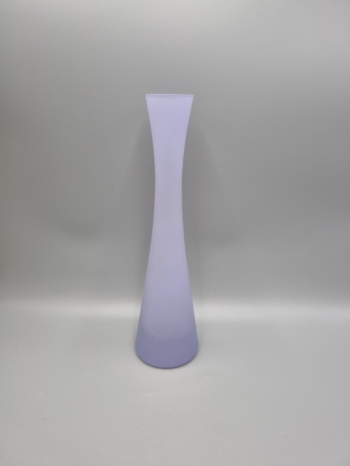 A LSA International Tall Glass Single Stem Vase Opaque Purple Colouring