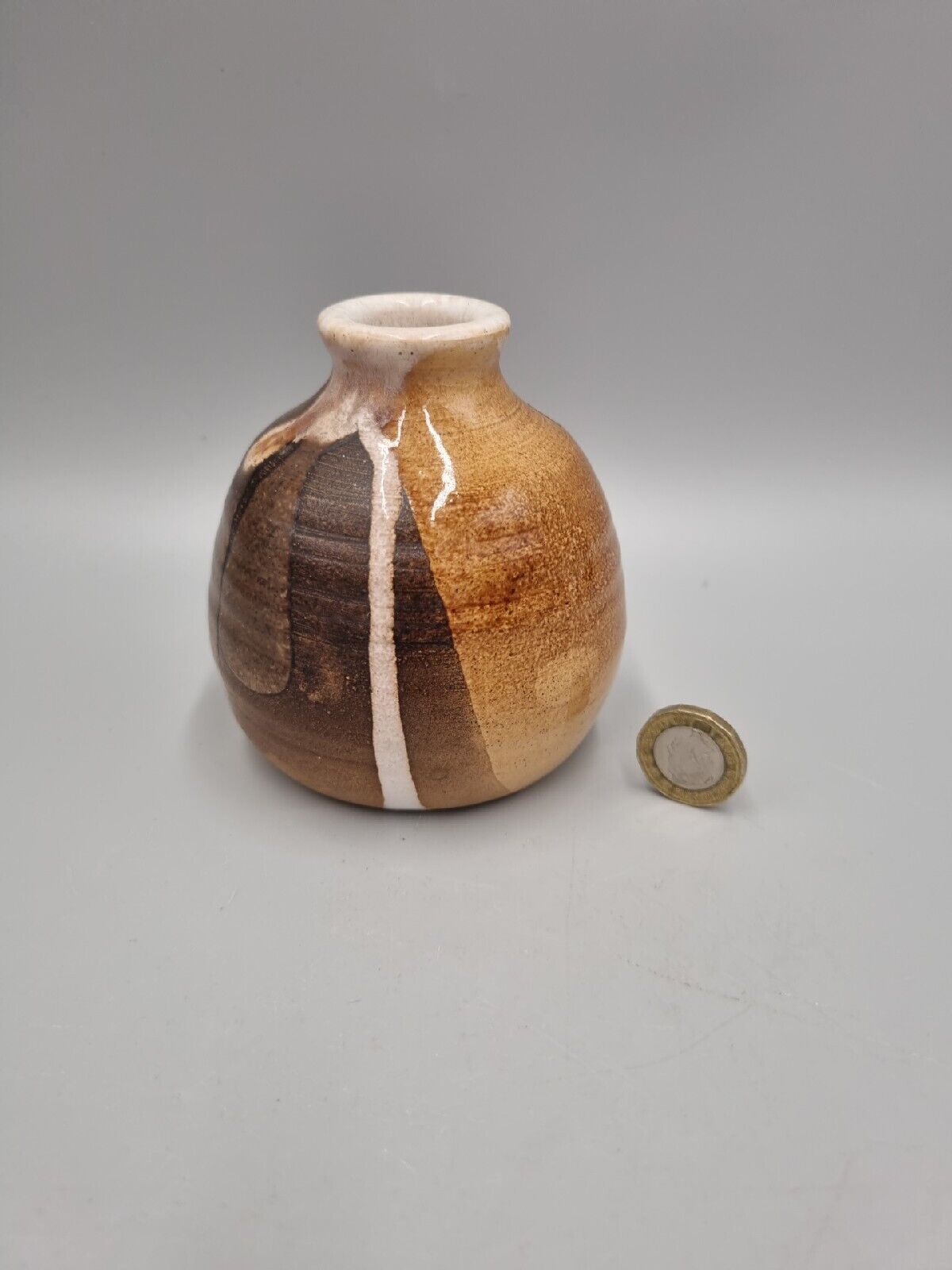 A Small Studio Pottery Posy / Bud Vase, Incised to base LP.