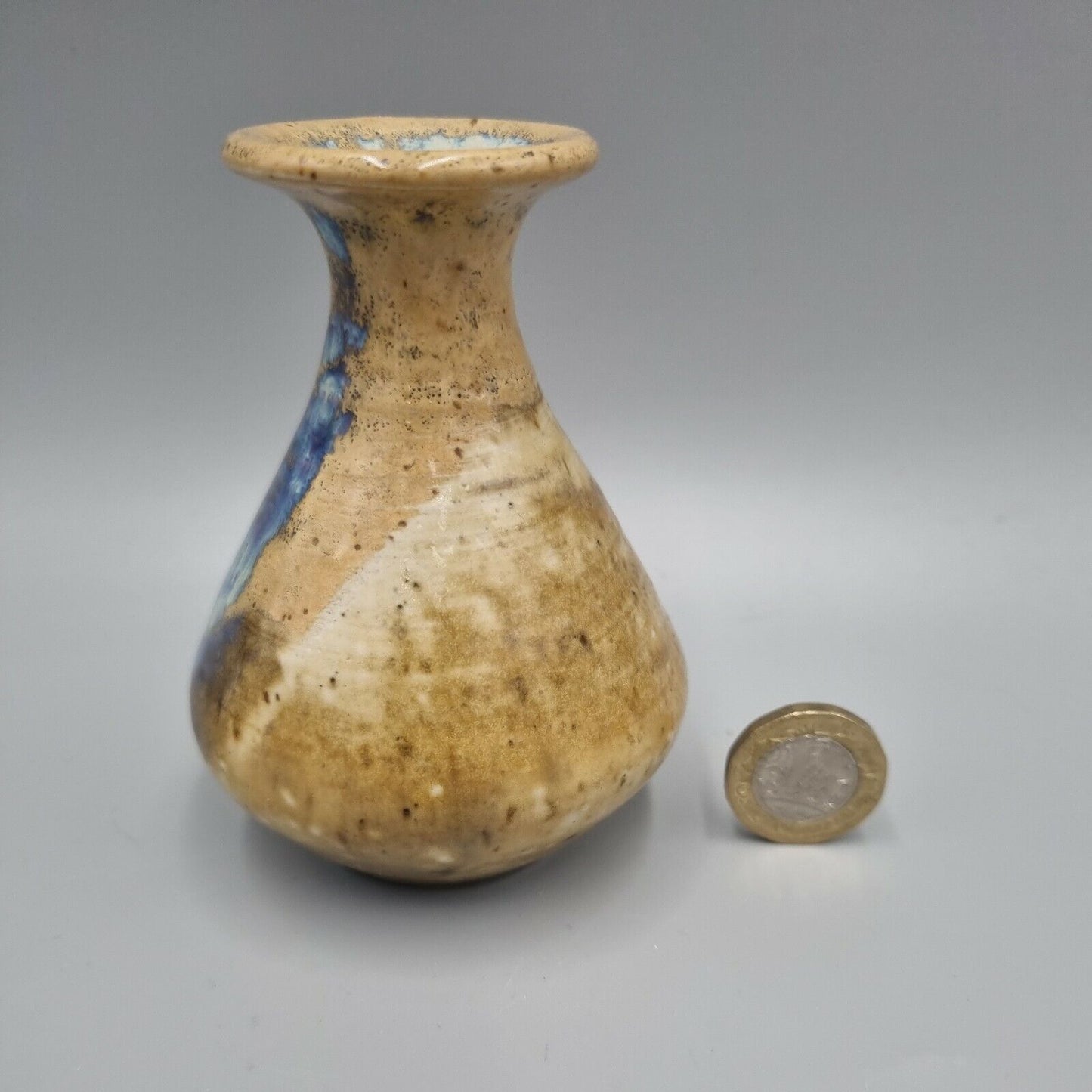 A Small Studio Pottery Footed Posy / Bud Vase, Incised to Base, VGC.