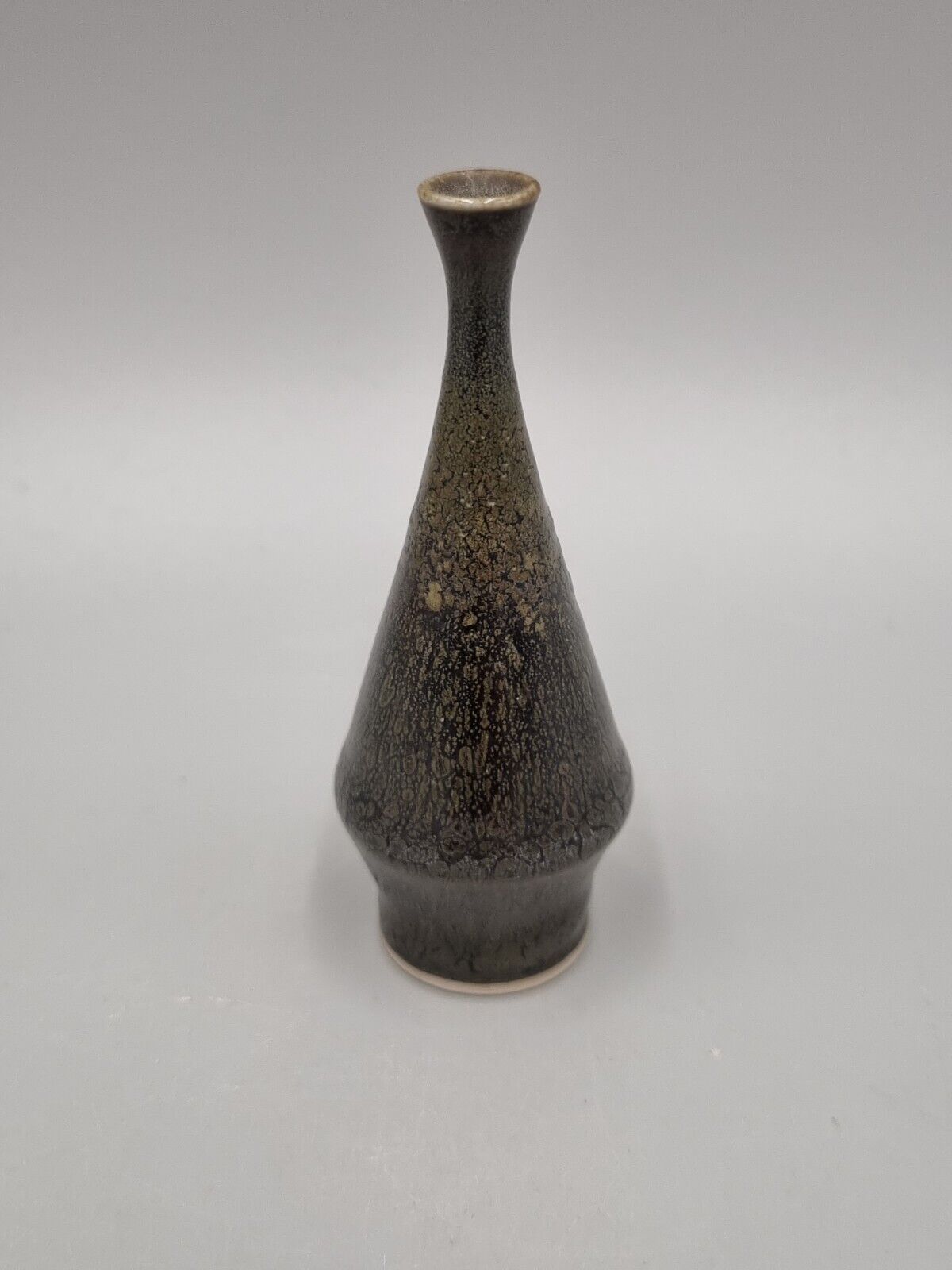 A Hoganas Pottery Swedish Miniature Footed Cone Vase, Scandinavian, MCM.