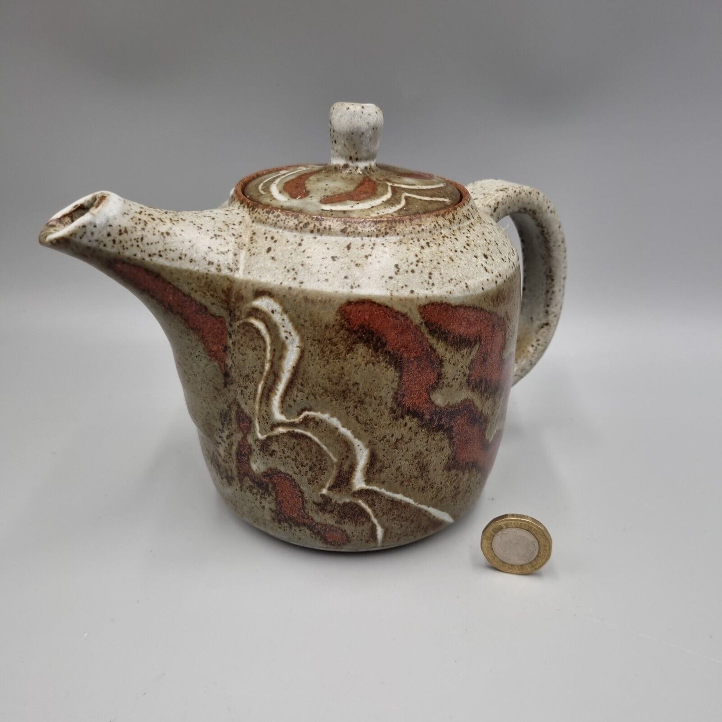 A Studio Pottery Teapot, Very Good Condition. Impressed MC Mark.