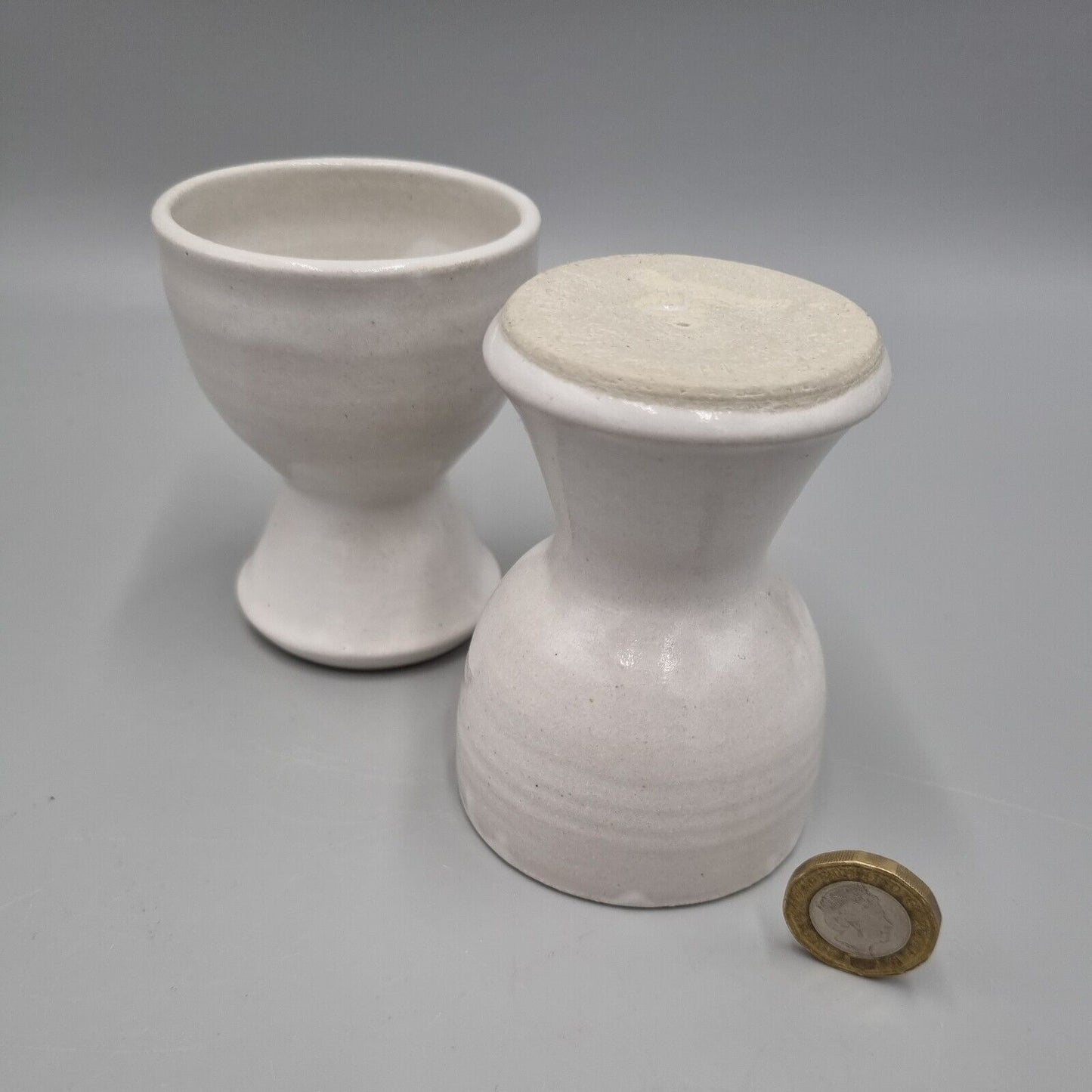 A Pair Of Studio Pottery Large Egg Cups By Kim And Dan Court